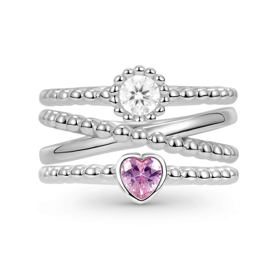 Beaded Stackable Ring Set