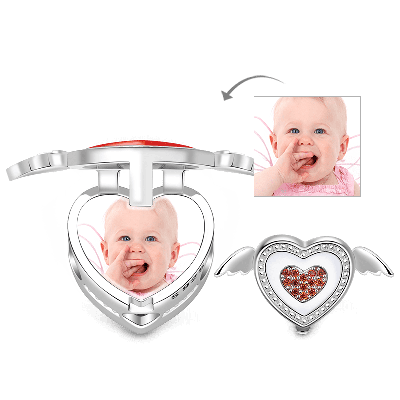 Heart with Wings Photo Charm