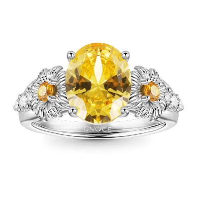 Flower Oval Cut Ring