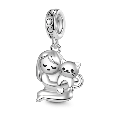 Girl & Cat Pendant