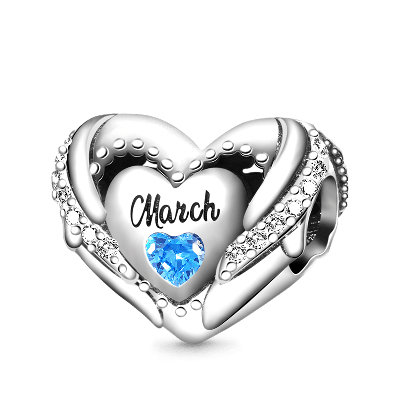 Love Heart Birthstone Charm