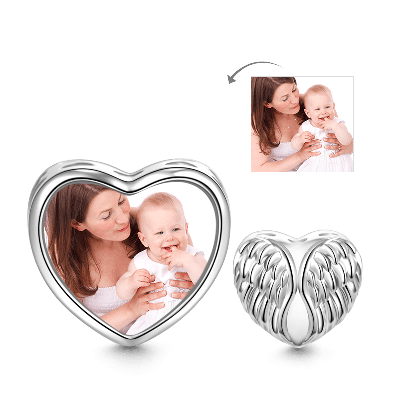 "Guardian Angel" Heart Photo Charm
