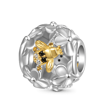 Honey Bee Flower Charm
