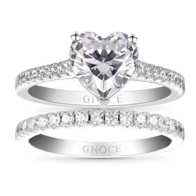 Clear Heart Ring Set