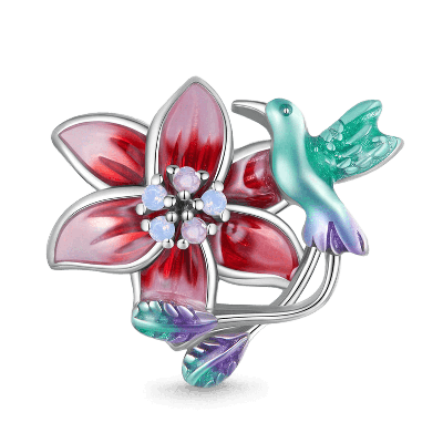 Bird & Flowers Charm