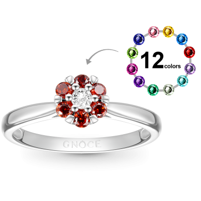 Birthstone Flower Ring