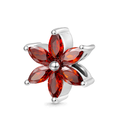 Snowflake Birthstone Charm