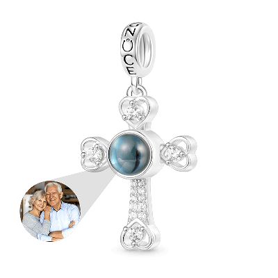 Projection Cross Photo Pendant