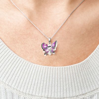 Butterfly Skull Necklace
