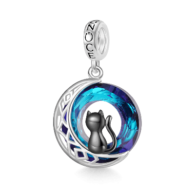 Cat on Moon Pendant