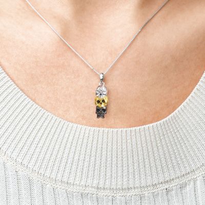 Three Wise Skulls Necklace