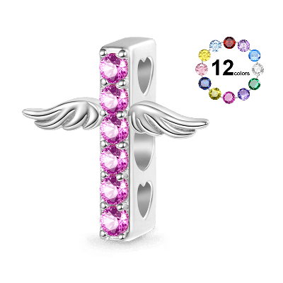 Birthstone Cross Charm