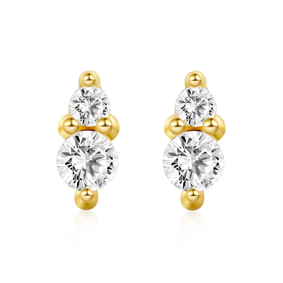 Two Round Stone Earrings