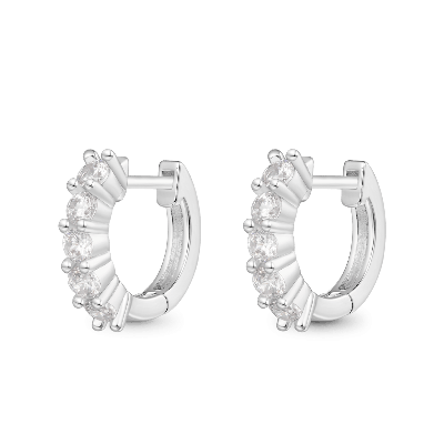Diamond Huggie Stud Earrings