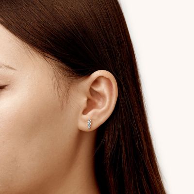 Stacked Diamond Stud Earrings