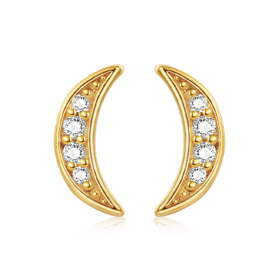 Half Crescent Moon Earrings