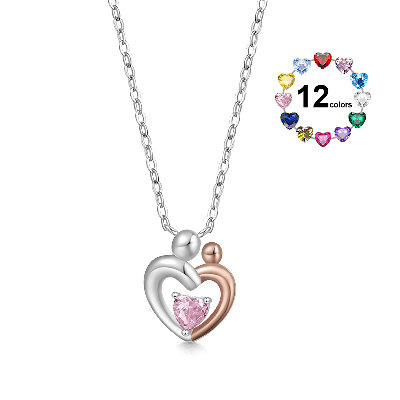 Hugging Birthstone Necklace