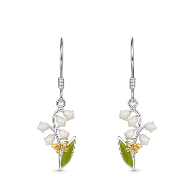 Lily of the Valley Flower Dangle Earrings