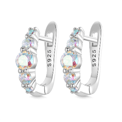 Multicolor U-shaped  Hoop Earrings
