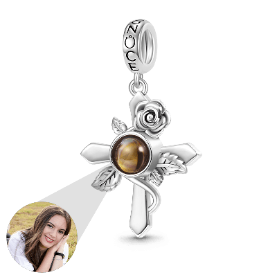 Projection Cross Rose Pendant