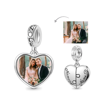 Engravable Heart Photo Pendant