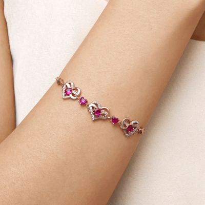 Heart Birthstone Bracelet