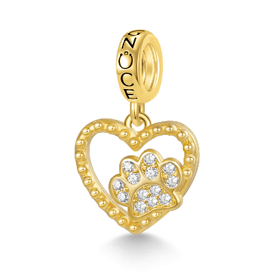 Dog Claw Heart Pendant