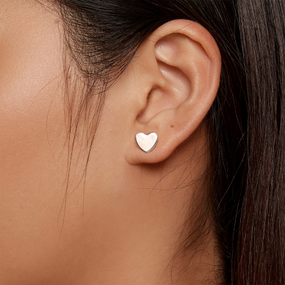 Minimalist Heart Stud Earrings