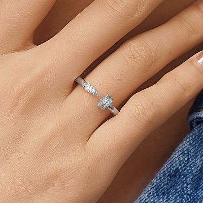 Diamond Nail Cuff Ring