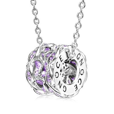 Purple Butterfly Pendant Necklace