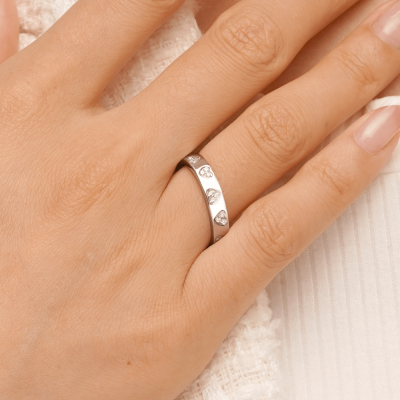 Two Color Love Heart Ring