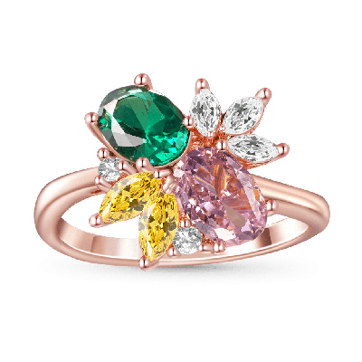 Rose Gold Tone Flower Ring