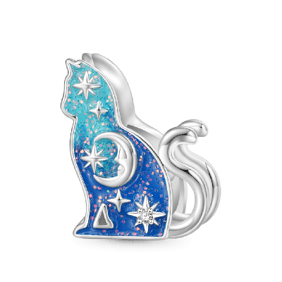 Cat Star Moon Charm