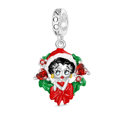 Betty Boop Christmas Wreath Pendant