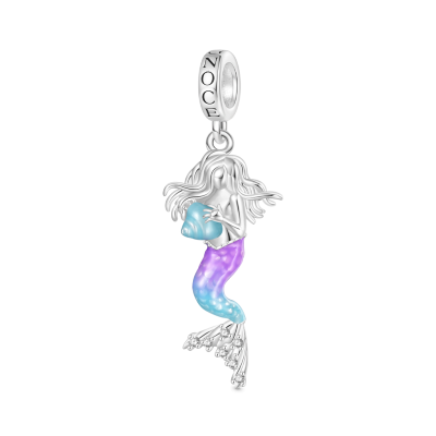Little Mermaid Holding Conch Pendant