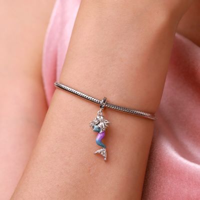 Little Mermaid Holding Conch Pendant