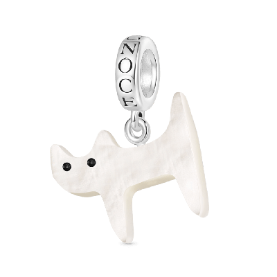 Natural Shell White Cat Pendant