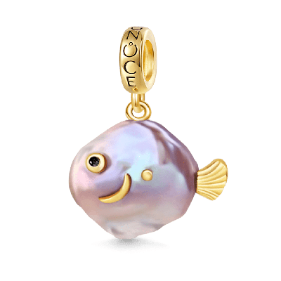 Fish Baroque Pearl Gold Plated Pendant