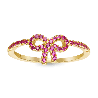 Pink Pavé Bow Ring