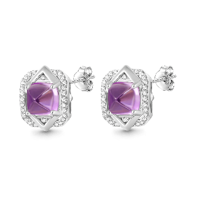 Luxurious Amethyst Stud Earrings