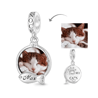 Engravable Fish Cat Lover Pendant