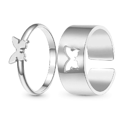 Butterfly Adjustable Couple Rings