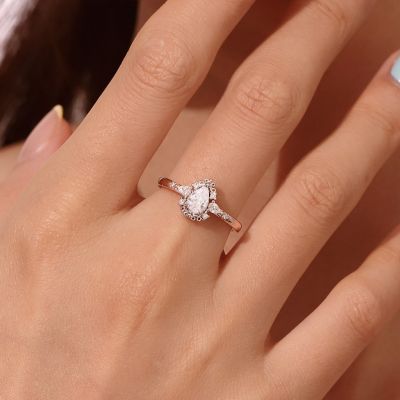 Pear-cut Art Nouveau Bridal Ring