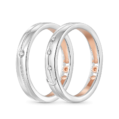 Rose Gold Starry Couple Rings