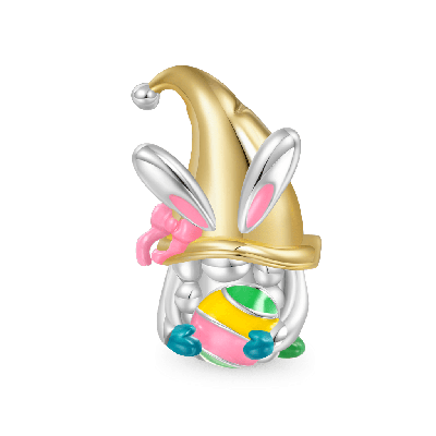Easter Bunny Gnome Hug Egg Charm