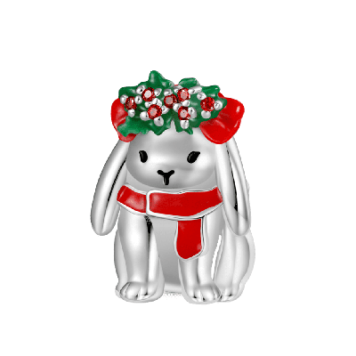 Christmas Bunny Charm