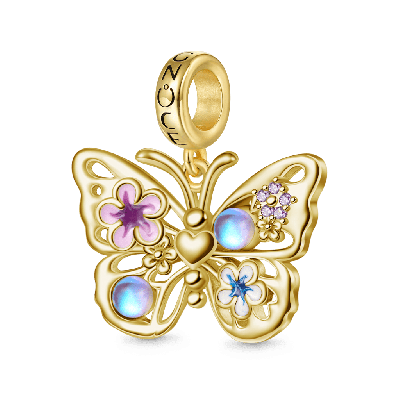 Sparkling Butterfly Moonstone Pendant