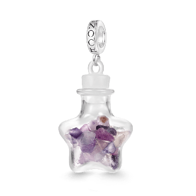 Natural Multicolor Crystal Abstract Pendant