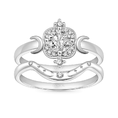 Moon and Star Stackable Rings