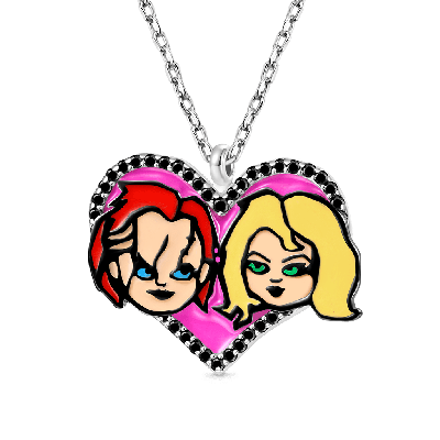 Chucky and Tiff Heart Necklace